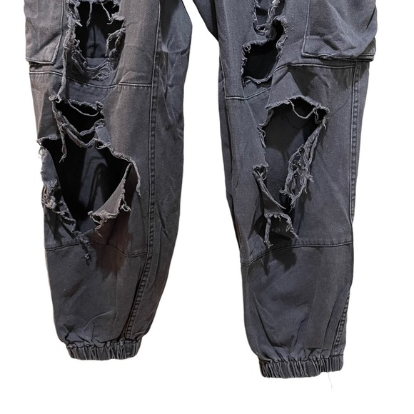 LF Carmar Distressed Cargo Pants Faded Black Size 10 - Picture 4 of 10